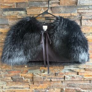 A New Day Black Faux Fur Cape